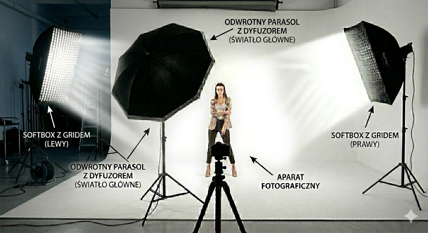 Idealnie białe tło w stylu reklamowym? Zobacz, jak ustawić światło na narożnej cykloramie!