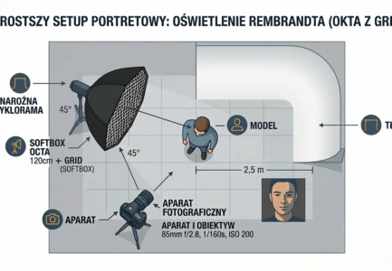 Najprostszy przepis na portret Rembrandta z jedną lampą. Klasyka, która zawsze działa.